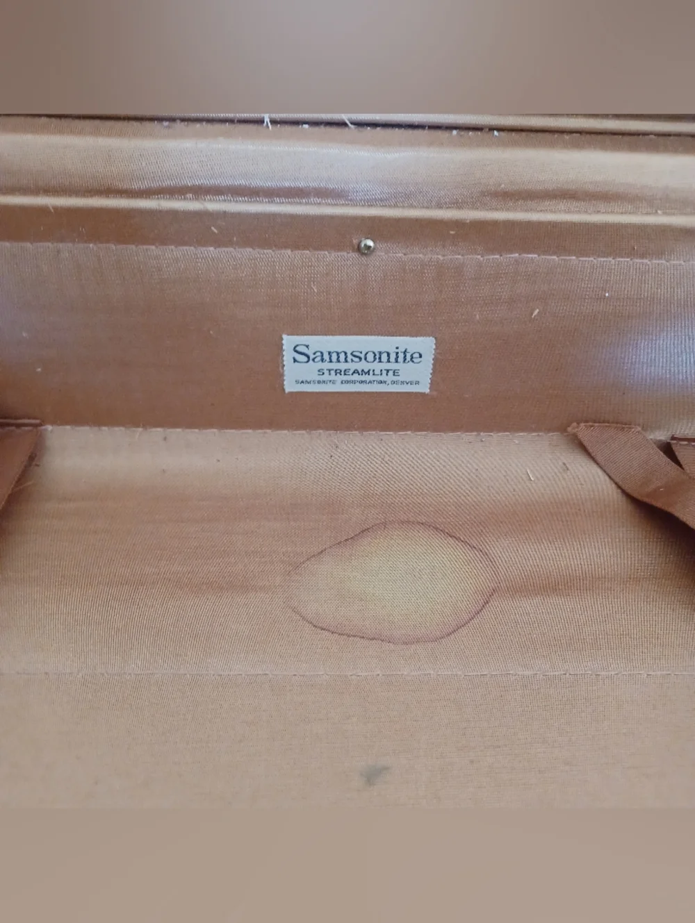 Samsonite Vintage 1950s Cream Marble Streamlite Suitcase Travel Case - 21